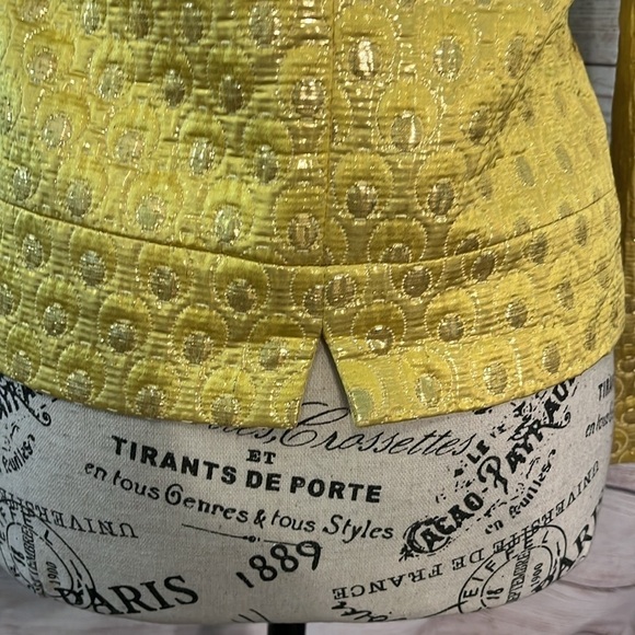 J Crew Collection Blazer Metallic Brocade Silk Wool Size 0 Lined - Picture 6 of 9